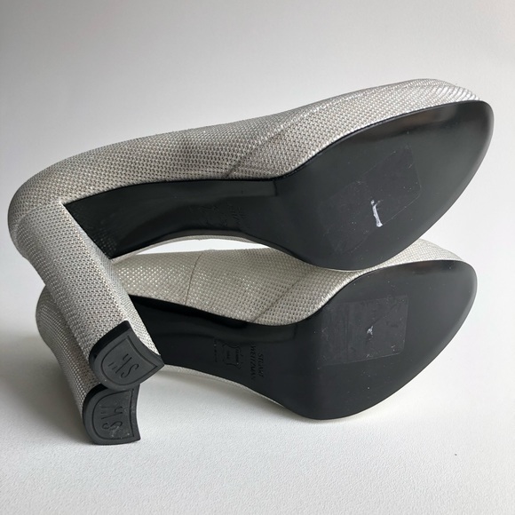 STUART WEITZMAN Silver Bling Studded Pumps Heels - Picture 6 of 8